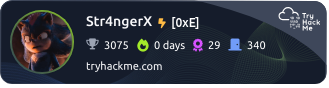 TryHackMe stats for Str4ngerX